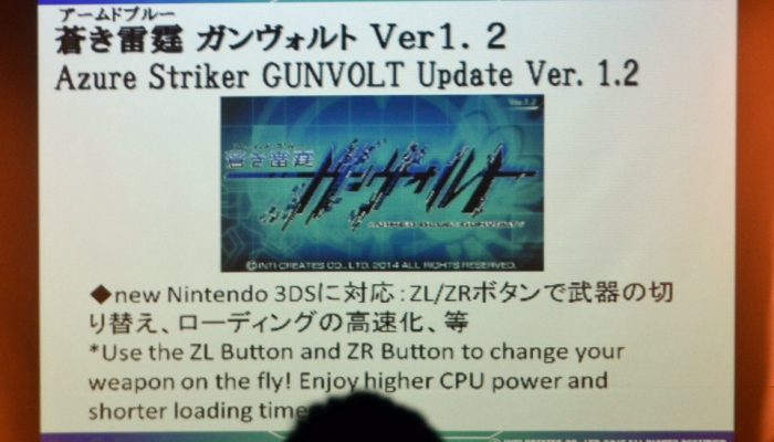 Details of Azure Striker Gunvolt Update 1.2 from Inti Creates Fan Festa 2015