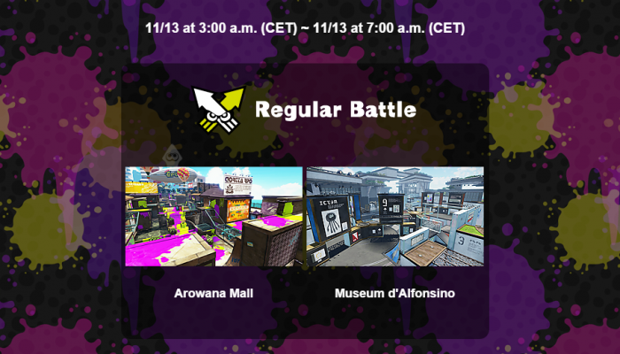 New map Museum d’Alphonsino coming to Splatoon tonight