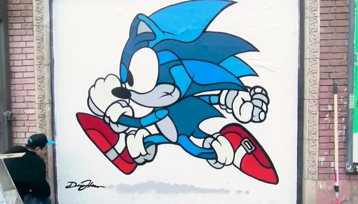 Classic Sonic 25th Anniversary Street Art!