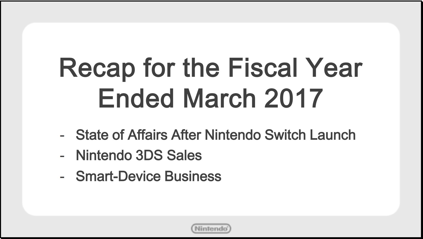 Nintendo FY3/2017