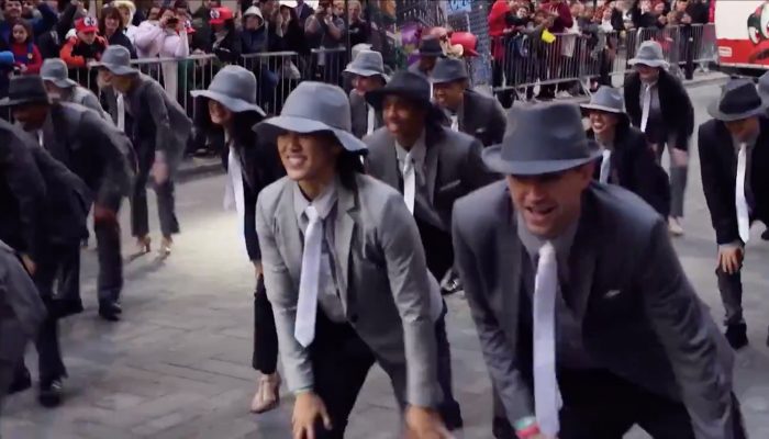 Here’s a glimpse at the “Jump Up, Super Star!” dance number in New York City
