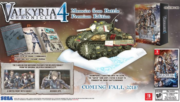 Valkyria Chronicles 4 gets a Memoirs from Battle Premium Edition on Nintendo Switch