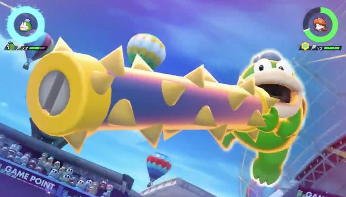 Spike and Chain Chomp gameplay in Mario Tennis Aces