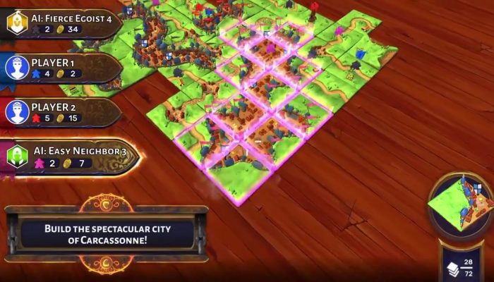 Carcassonne launching December 6 on Nintendo Switch