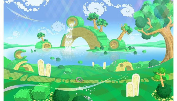 A peek at how Kirby Star Allies’s grasslands stages were envisioned