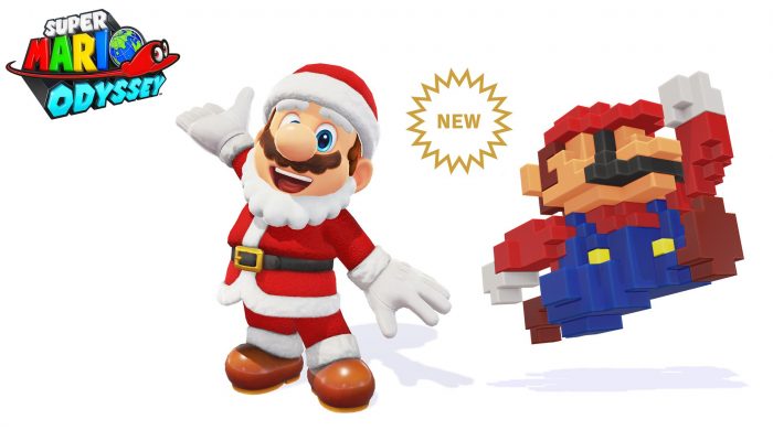 Santa Hat & Santa Outfit and 8-Bit Mario Cap added to Super Mario Odyssey