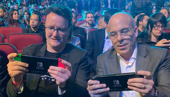 Bill Trinen and Doug Bowser switching it out at The Game Awards 2018