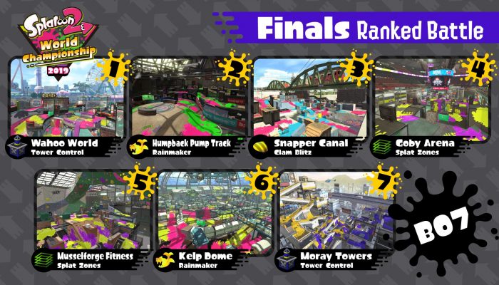 Here are the maps and modes for the Splatoon 2 World Championship 2019