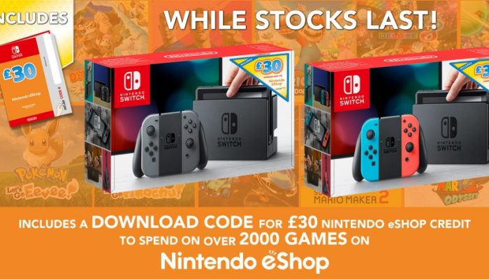 NoE: ‘Get £30 Nintendo eShop credit with a special Nintendo Switch bundle!’