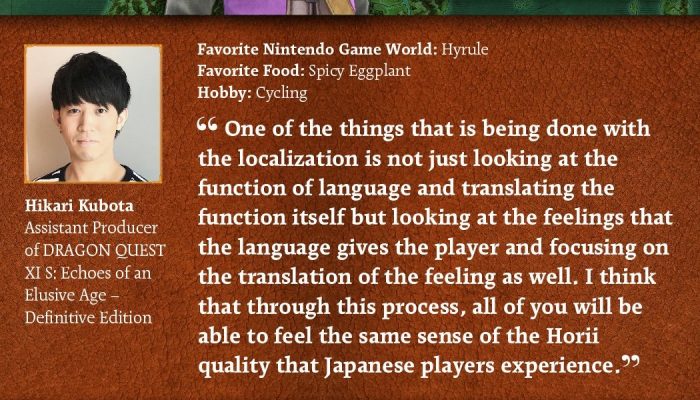 Dragon Quest XI S assistant producer Hikari Kubota explains pun localization