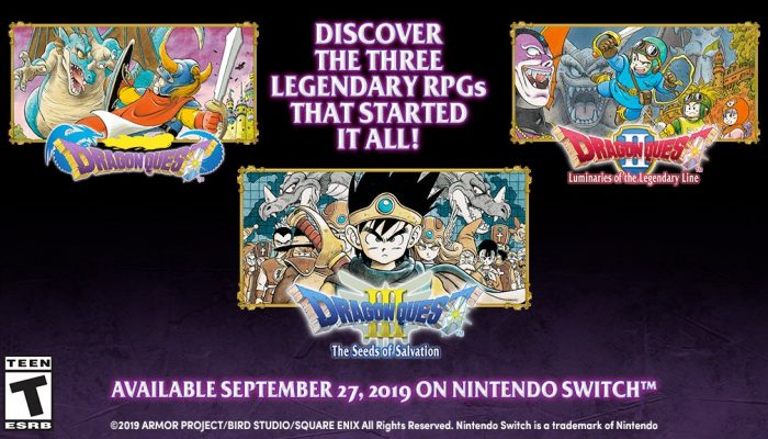 Dragon Quest I, II and III launching September 27 on Nintendo Switch