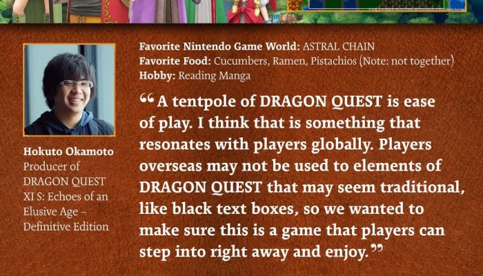 Dragon Quest XI S Producer Hokuto Okamoto explains the game’s appeal to all types of players