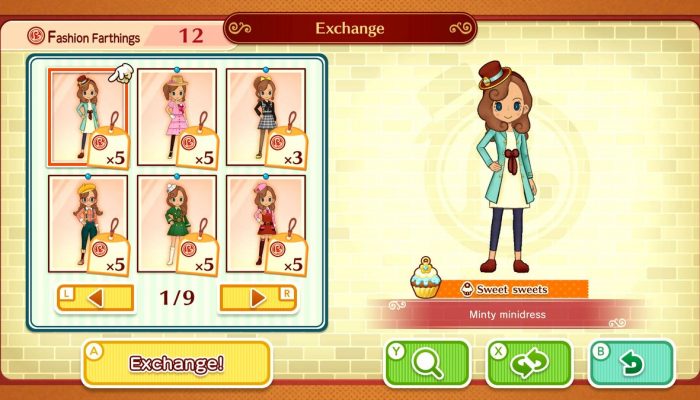 A look at some of the outfits in Layton’s Mystery Journey on Nintendo Switch