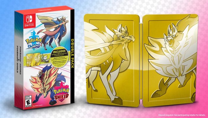 The Pokémon Sword and Pokémon Shield Double Pack comes with a SteelBook exclusively at Target in North America