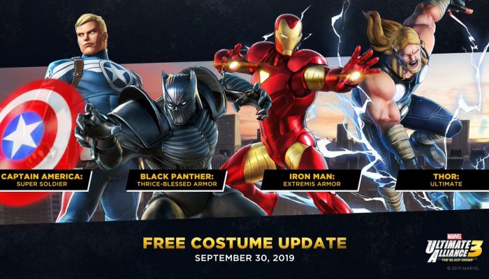 Marvel Ultimate Alliance 3 with a free costume update alongside the launch of the game’s first DLC pack