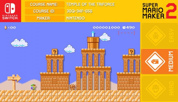 Check out the official Nintendo course “Temple of the Triforce” in Super Mario Maker 2