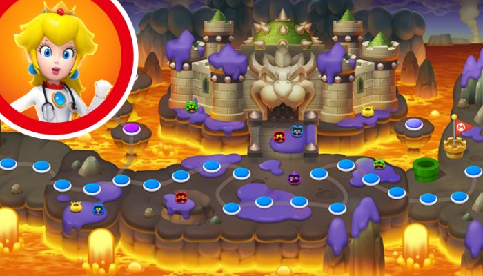 Unlock Dr. Fire Peach through new stages in Dr. Mario World