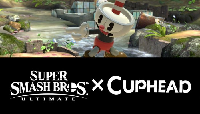 Cuphead celebrating his Super Smash Bros. Ultimate appearance with a sale