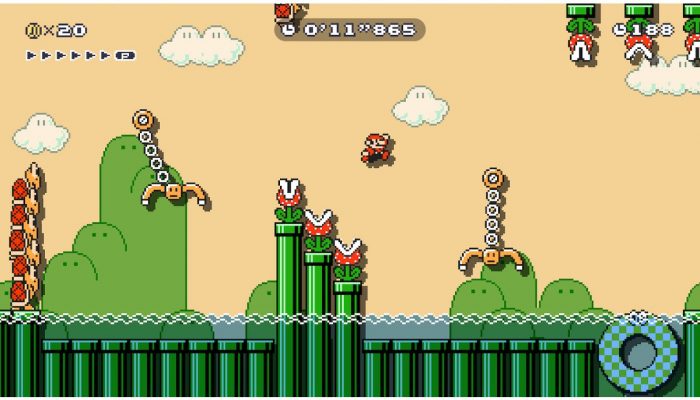 Check out “Swinging Claw Flyway,” a new Ninji Speedrun course in Super Mario Maker 2