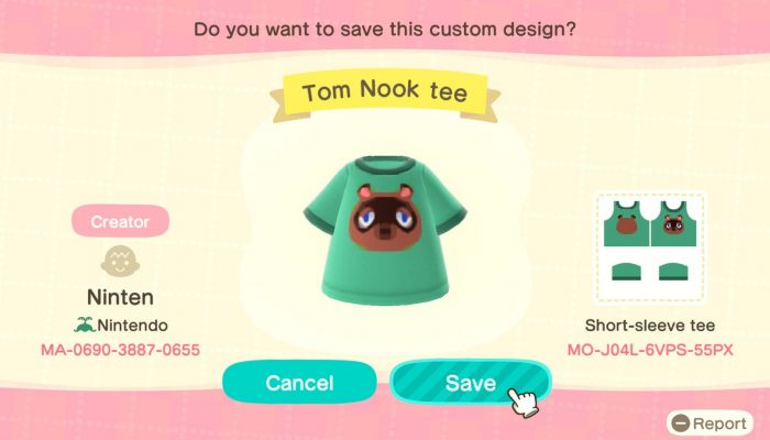 Tom Nook has custom designs for you in Animal Crossing New Horizons