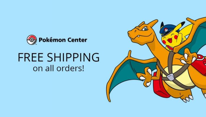 All Pokémon Center orders currently come with free shipping in the United States
