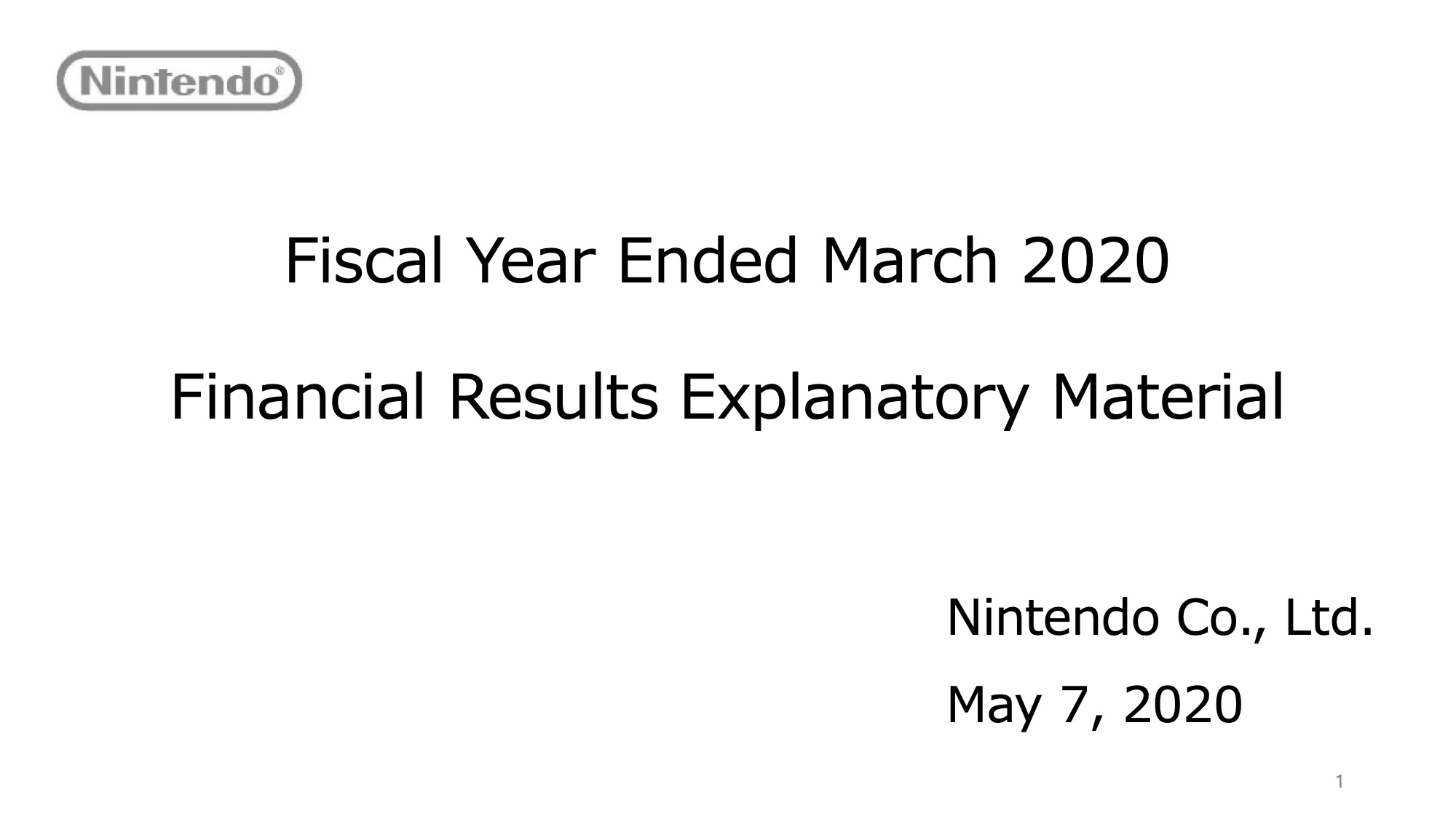 Nintendo FY3/2020