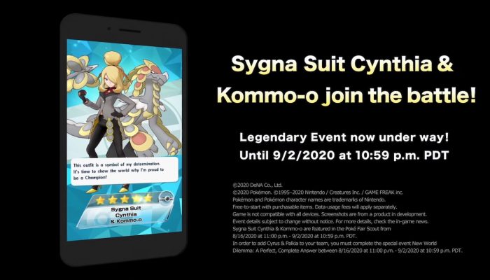 Pokémon Masters – Sygna Suit Cynthia & Kommo-o