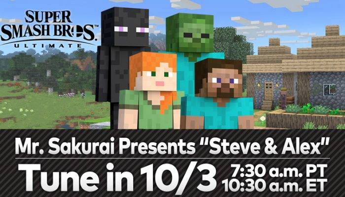 NoA: ‘Steve and Alex from Minecraft are coming to Super Smash Bros. Ultimate!’