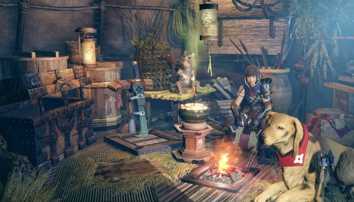 Monster Hunter Rise – Camp Footage with Palamute and Palico Pre-Order Bonuses